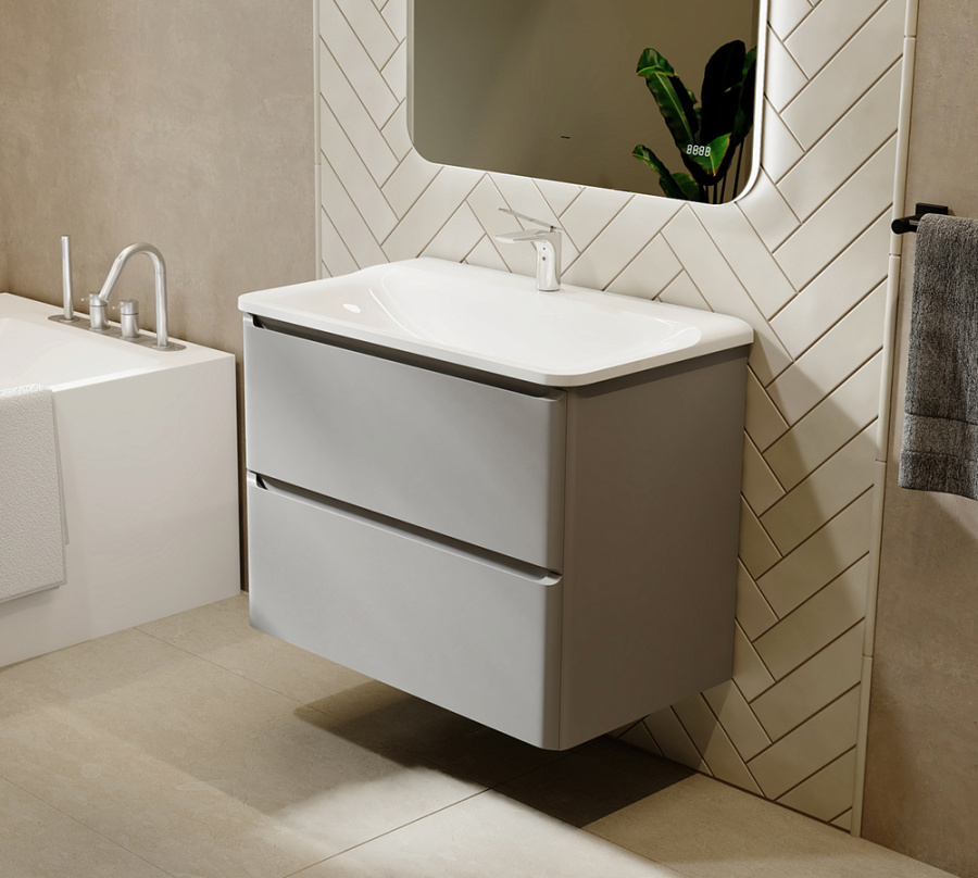 Тумба с раковиной Raval Welto 60 светло-серая