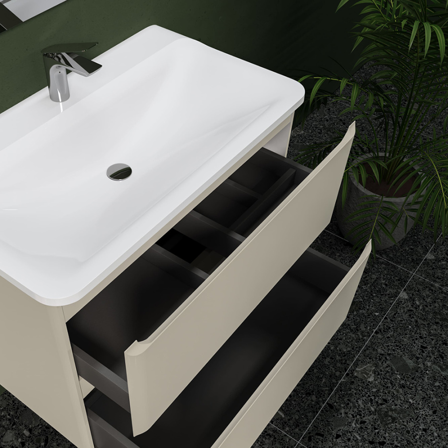 Тумба с раковиной RAVAL Welto 80 2 ящика, светло-коричневая Тумба с раковиной RAVAL Welto 80 2 ящика, светло-коричневая