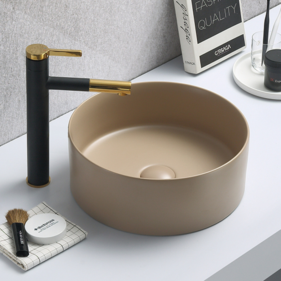 Раковина AVS Лилиан 36x36 капучино матовая с донным клапаном Раковина AVS Лилиан 36x36 капучино матовая с донным клапаном