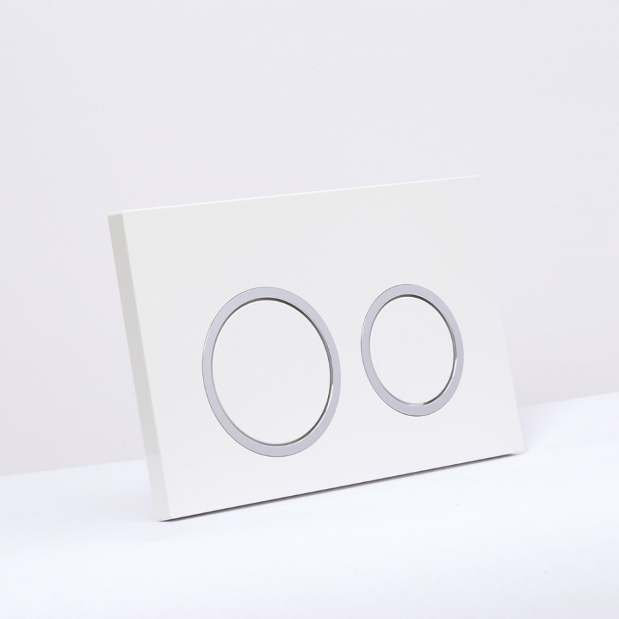 Клавиша смыва AVS хром / белая, круглые кнопки для узкой и низкой инсталляции Клавиша смыва AVS хром / белая, круглые кнопки для узкой и низкой инсталляции