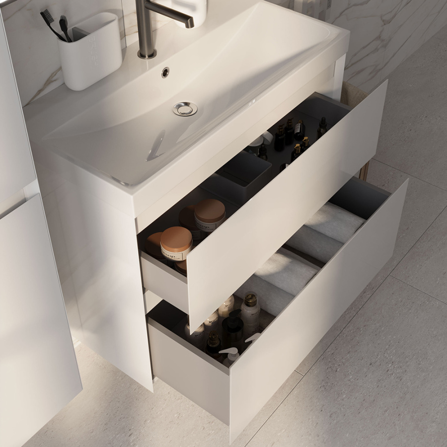 Тумба с раковиной AVS Гармония 80 SL белая Тумба с раковиной AVS Гармония 80 SL белая