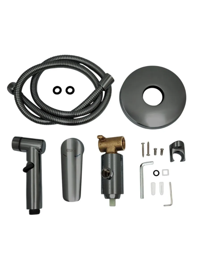 Гигиенический душ со смесителем ESKO Lagos SMHLGGM оружейная сталь Гигиенический душ со смесителем ESKO Lagos SMHLGGM оружейная сталь