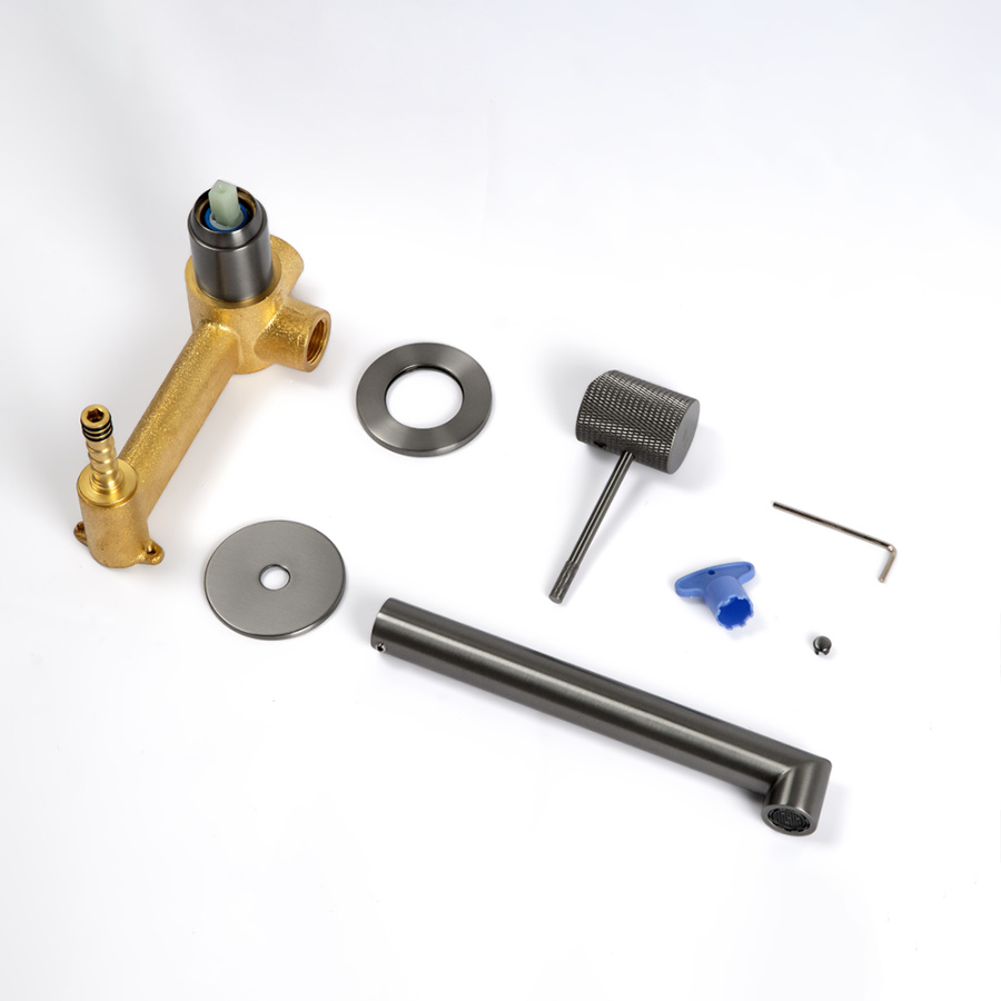 Смеситель для раковины AVS Seeme с внутренней частью, оружейная сталь Смеситель для раковины AVS Seeme с внутренней частью, оружейная сталь