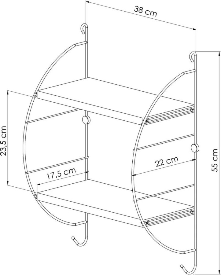 Полка для дома MG502 22*38*55 дерево/чёрный