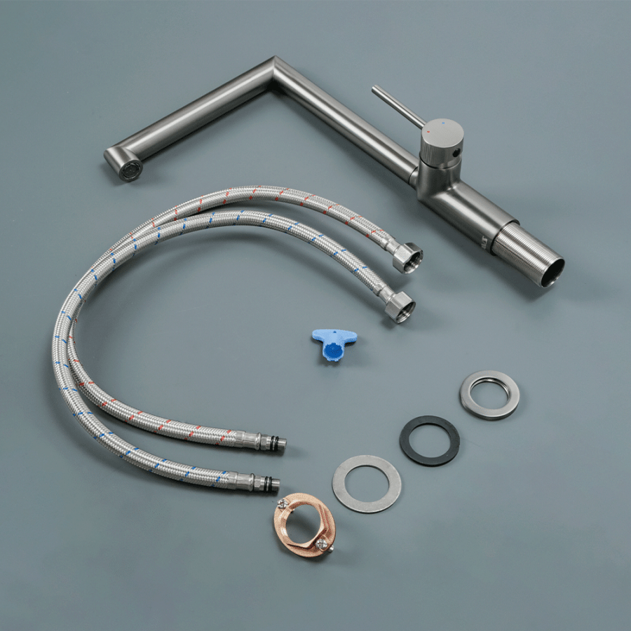 Смеситель для кухни AVS Pulse оружейная сталь