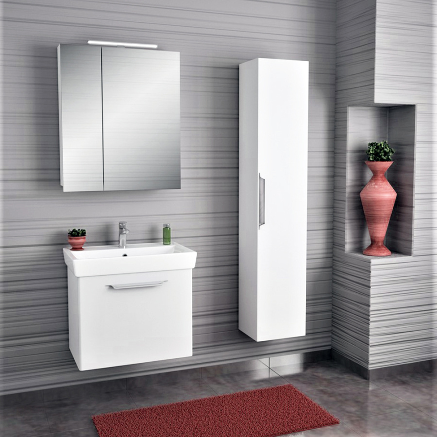 Тумба 700 1ящ + Раковина Q70 Белый мат Lande DIBORG