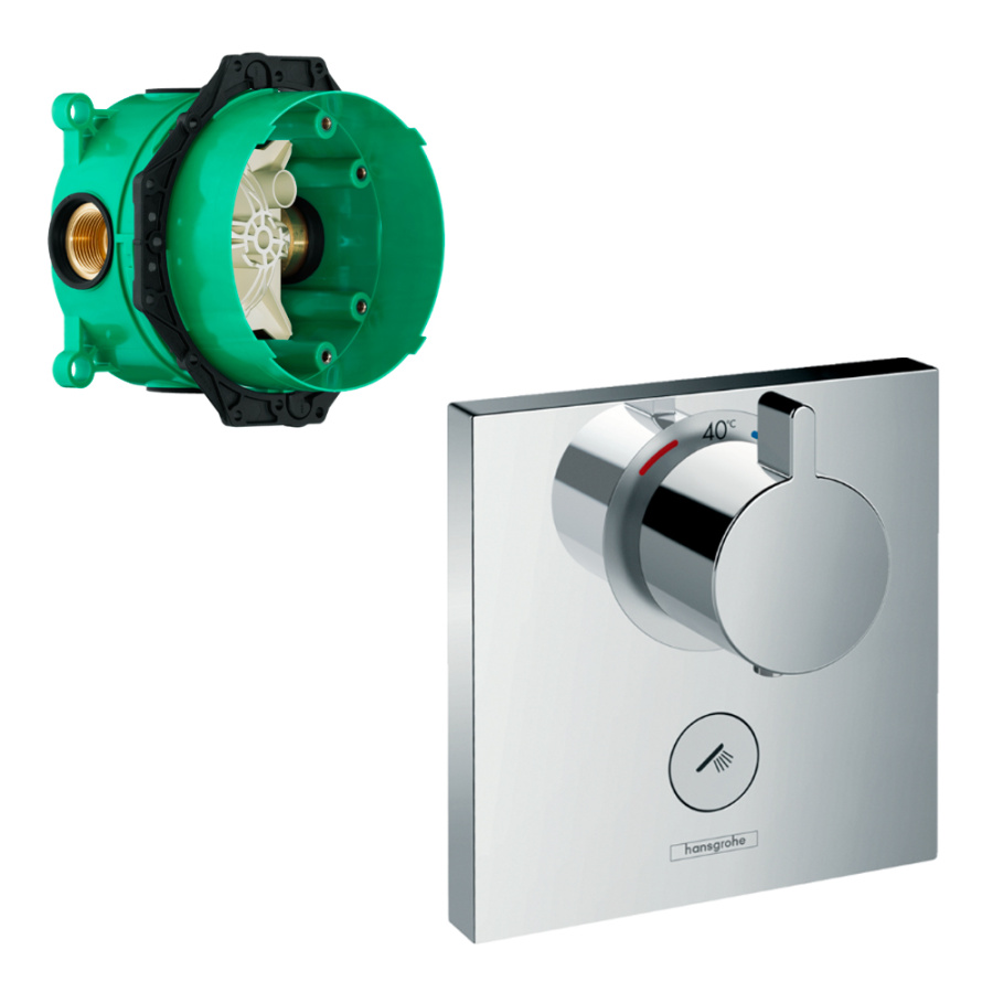 Термостат для душа Hansgrohe Select Highflow 15761000+01800180 хром Термостат для душа Hansgrohe Select Highflow 15761000+01800180 хром