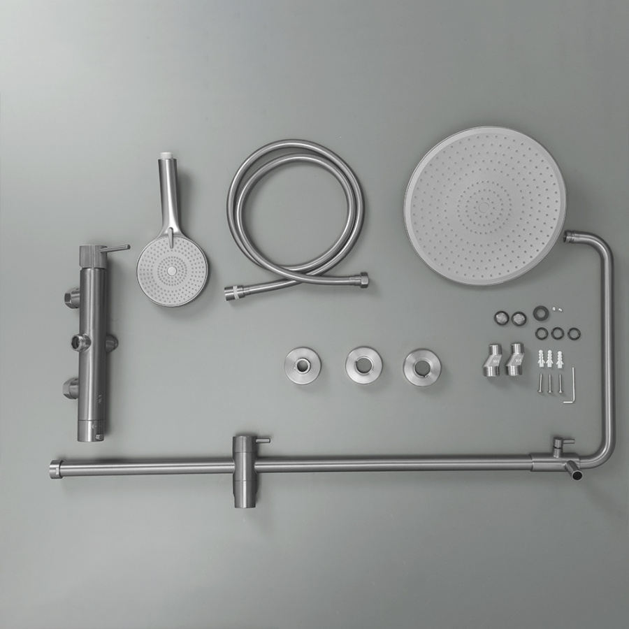 Душевая стойка AVS Pulse оружейная сталь