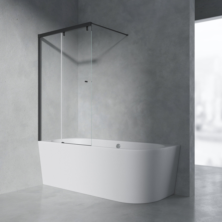 Шторка на ванну AVS Перла 100 L профиль черный матовый, стекло прозрачное Шторка на ванну AVS Перла 100 L профиль черный матовый, стекло прозрачное