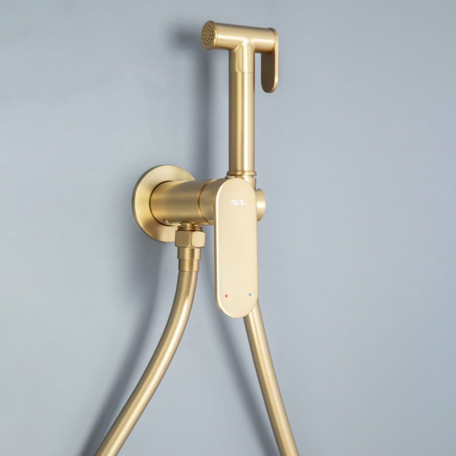 Гигиенический душ со смесителем AVS Beauty брашированное золото Гигиенический душ со смесителем AVS Beauty брашированное золото