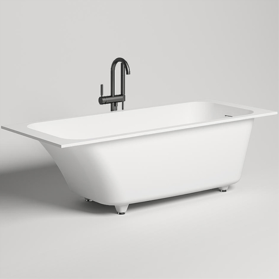 Ванна из искусственного камня Salini Orlando Kit S-Stone 180х80 белая матовая, с ножками и донным клапаном Ванна из искусственного камня Salini Orlando Kit S-Stone 180х80 белая матовая, с ножками и донным клапаном
