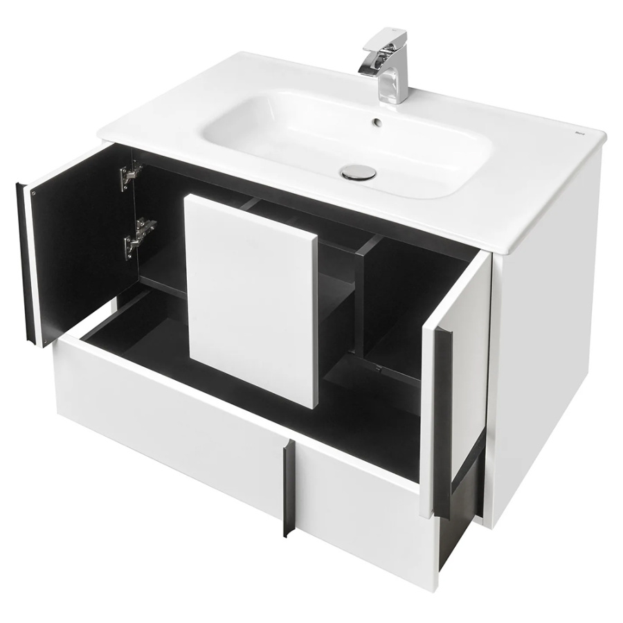 Комплект 1A239001RVX20 Тумба 80+732799C000 Р-на+1A239102RVX20 З/Ш Белый мат Ривьера АКВАТОН