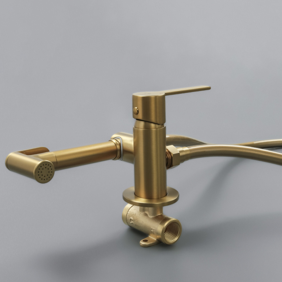 Гигиенический душ со смесителем AVS Elegant брашированное золото