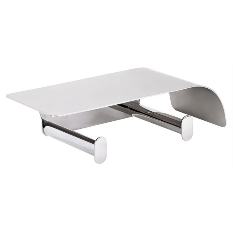 Держатель для туалетной бумаги Bemeta Organic 157112161 хром, двойной с полочкой