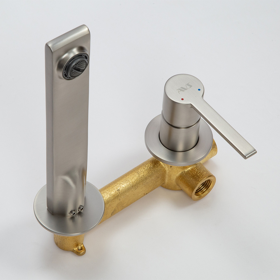 Смеситель для раковины AVS Elegant с внутренней частью, брашированный никель Смеситель для раковины AVS Elegant с внутренней частью, брашированный никель