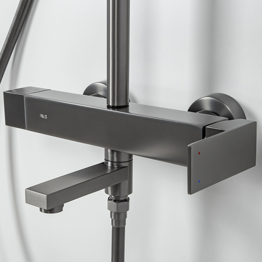 Душевая стойка AVS Cube оружейная сталь Душевая стойка AVS Cube оружейная сталь