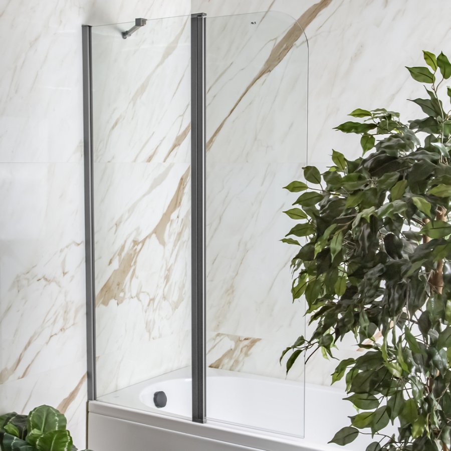 Шторка на ванну AVS Асти Дуо 100 см левая профиль оружейная сталь, прозрачное стекло Шторка на ванну AVS Асти Дуо 100 см левая профиль оружейная сталь, прозрачное стекло