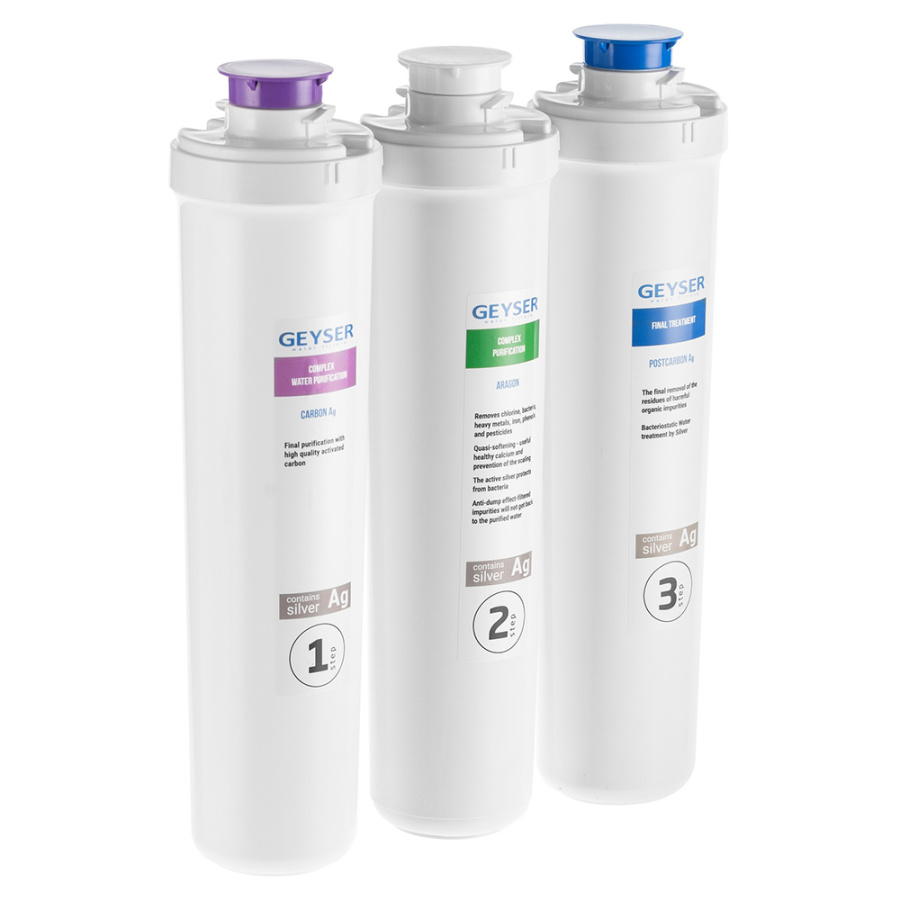 Комплект сменных картриджей Смарт Универсальный для жесткой воды Гейзер 50094