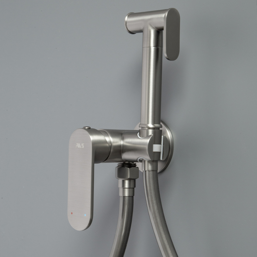 Гигиенический душ со смесителем AVS Beauty оружейная сталь