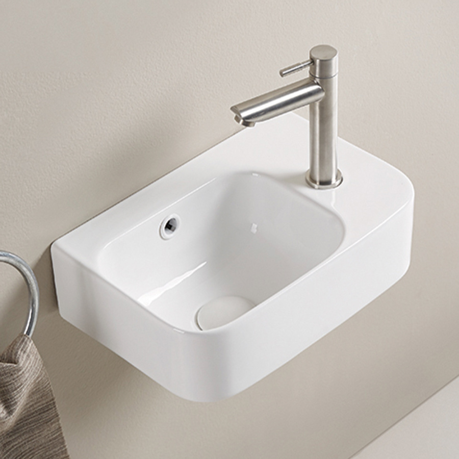 Рукомойник AVS Грэйс 37x25 L, белый с донным клапаном