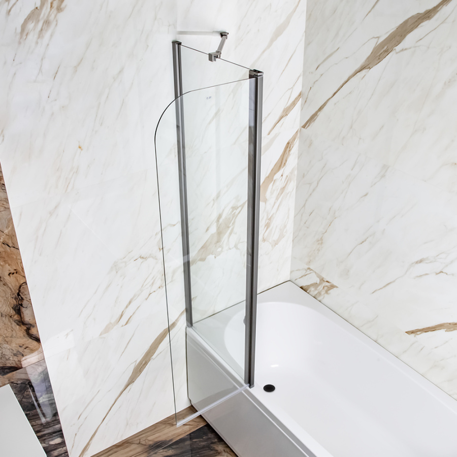 Шторка на ванну AVS Асти Дуо 100 см левая профиль оружейная сталь, прозрачное стекло Шторка на ванну AVS Асти Дуо 100 см левая профиль оружейная сталь, прозрачное стекло