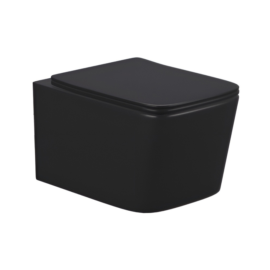 Унитаз подвесной AVS Вектор безободковый, черный матовый Унитаз подвесной AVS Вектор безободковый, черный матовый