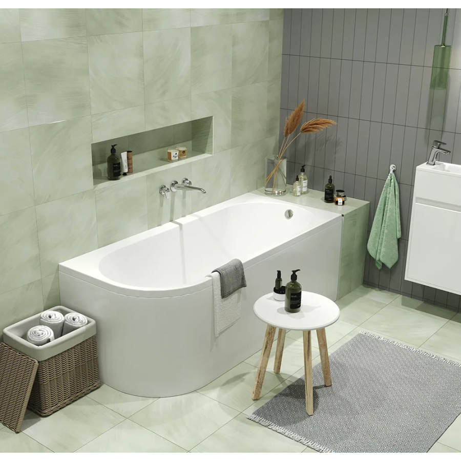 Акриловая ванна Marka One ALISA MG 170х75 R белая, без каркаса