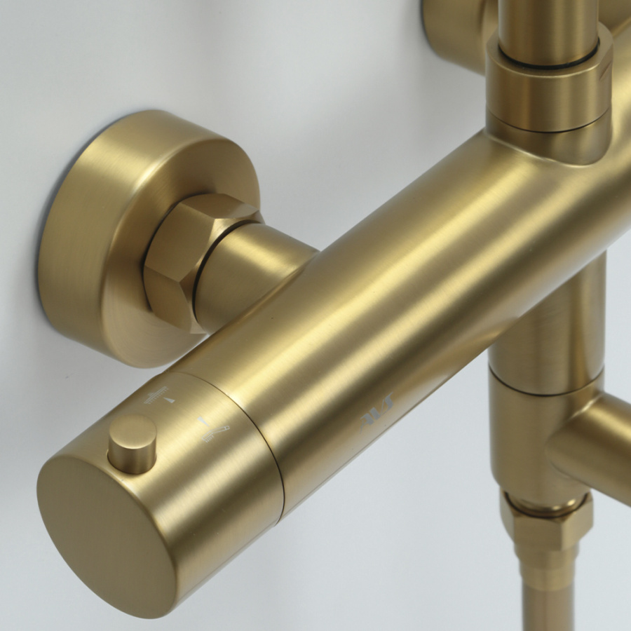 Душевая стойка AVS Slimmer брашированное золото