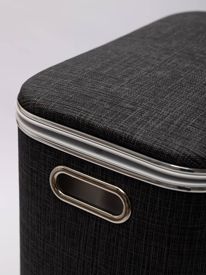 Корзина для белья Geralis BBH-B 45x25x60 темно-серая, кант хром