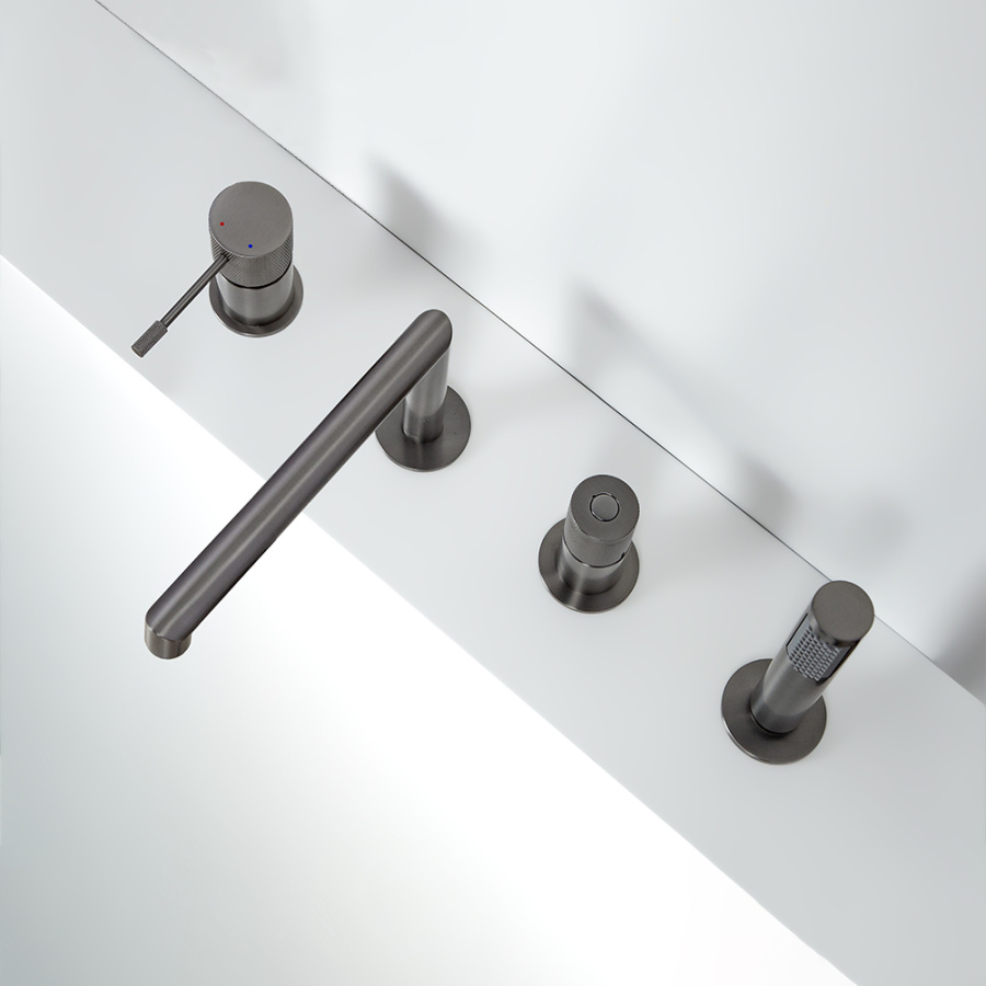 Смеситель на борт ванны AVS Seeme оружейная сталь Смеситель на борт ванны AVS Seeme оружейная сталь