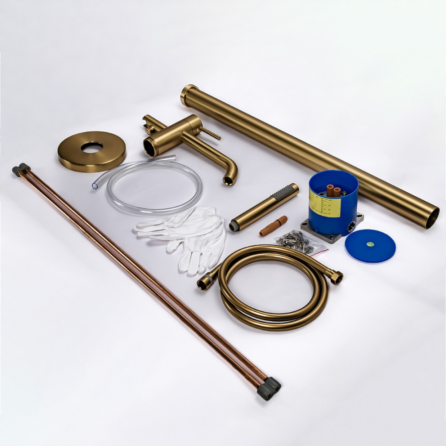 Смеситель для ванны с душем AVS Slimmer напольный, брашированное золото Смеситель для ванны с душем AVS Slimmer напольный, брашированное золото