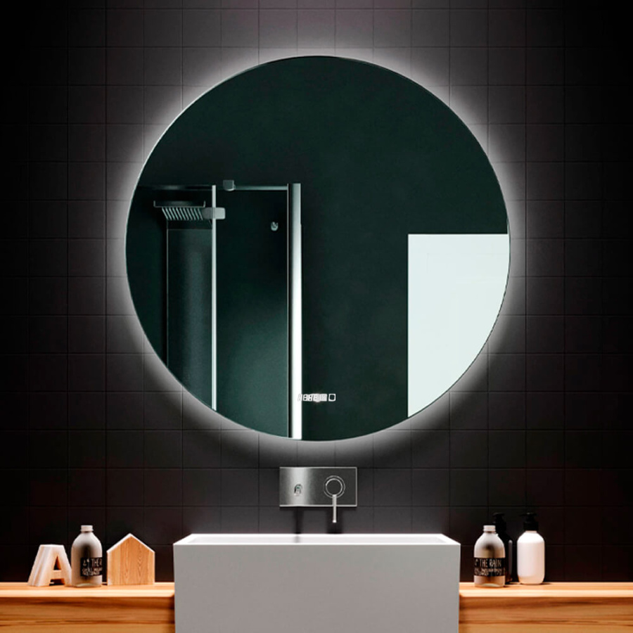 Зеркалос подствекой AVS Тахо 100 см, часы и антипар