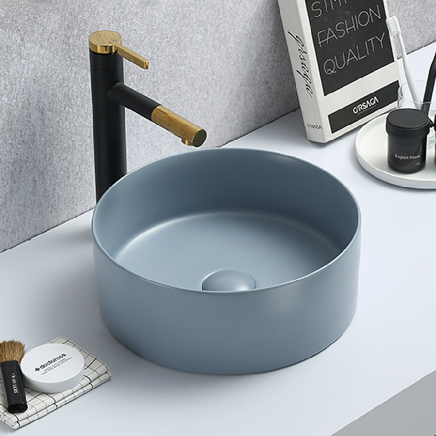 Раковина AVS Лилиан 36x36 голубая матовая