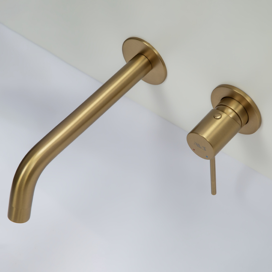 Смеситель для раковины AVS Slimmer с внутренней частью, брашированное золото Смеситель для раковины AVS Slimmer с внутренней частью, брашированное золото