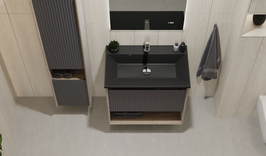 Тумба с раковиной Jorno Tossony 70 дуб самдал