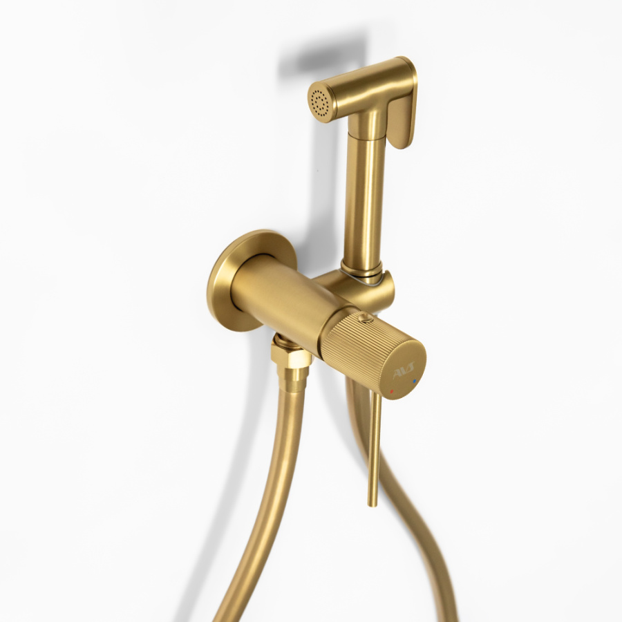 Гигиенический душ со смесителем AVS Pulse брашированное золото Гигиенический душ со смесителем AVS Pulse брашированное золото