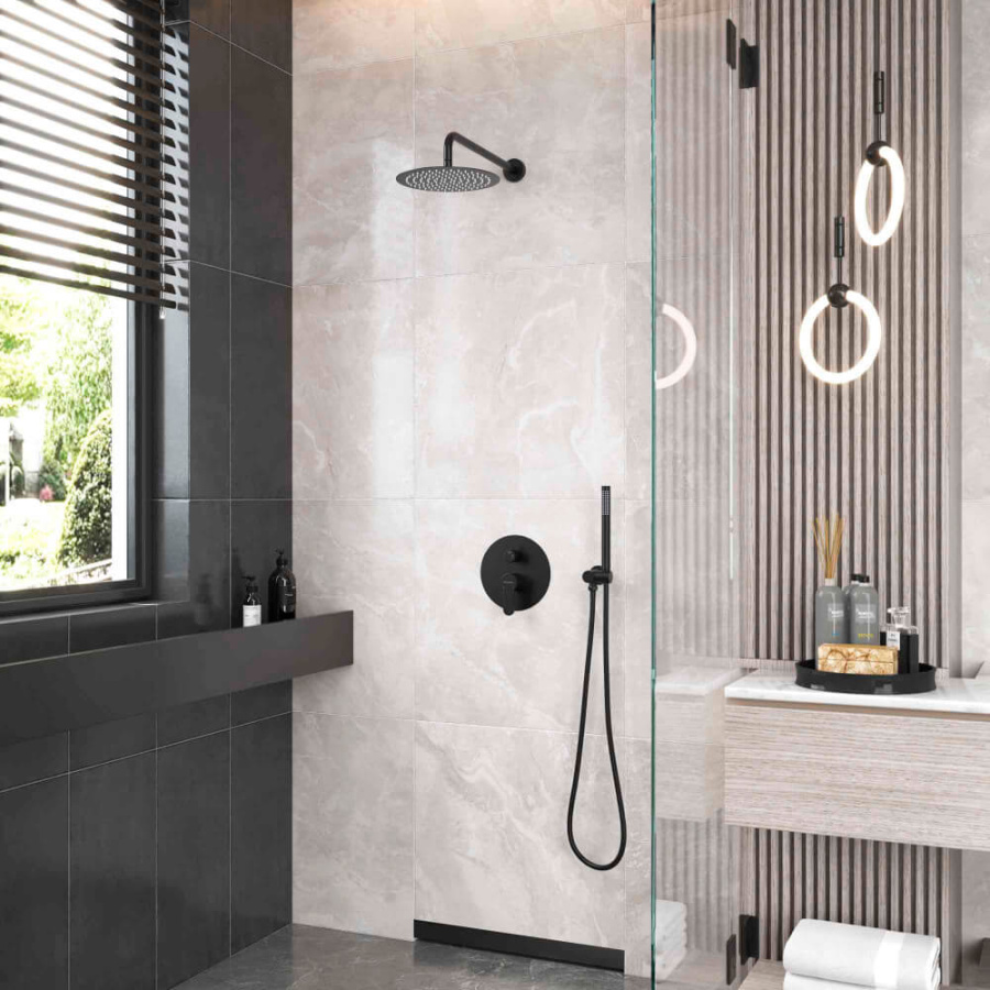 Душевой комплект 3в1 Berges Ventas 2R 073004 черный матовый Душевой комплект 3в1 Berges Ventas 2R 073004 черный матовый