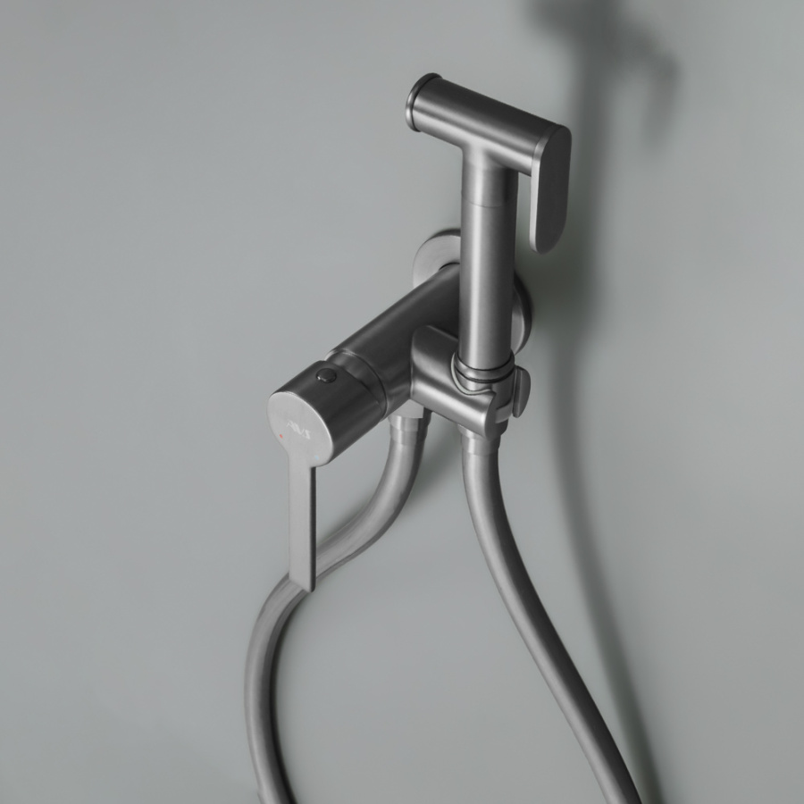 Гигиенический душ со смесителем AVS Elegant оружейная сталь