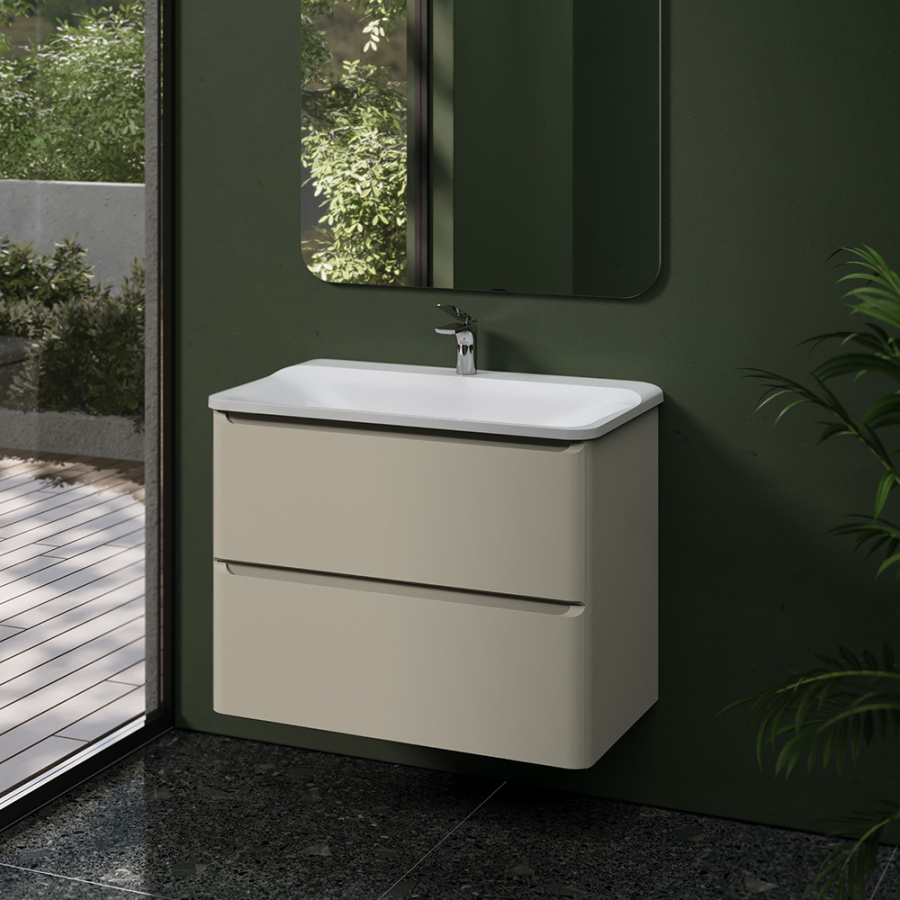 Тумба с раковиной RAVAL Welto 80 2 ящика, светло-коричневая Тумба с раковиной RAVAL Welto 80 2 ящика, светло-коричневая