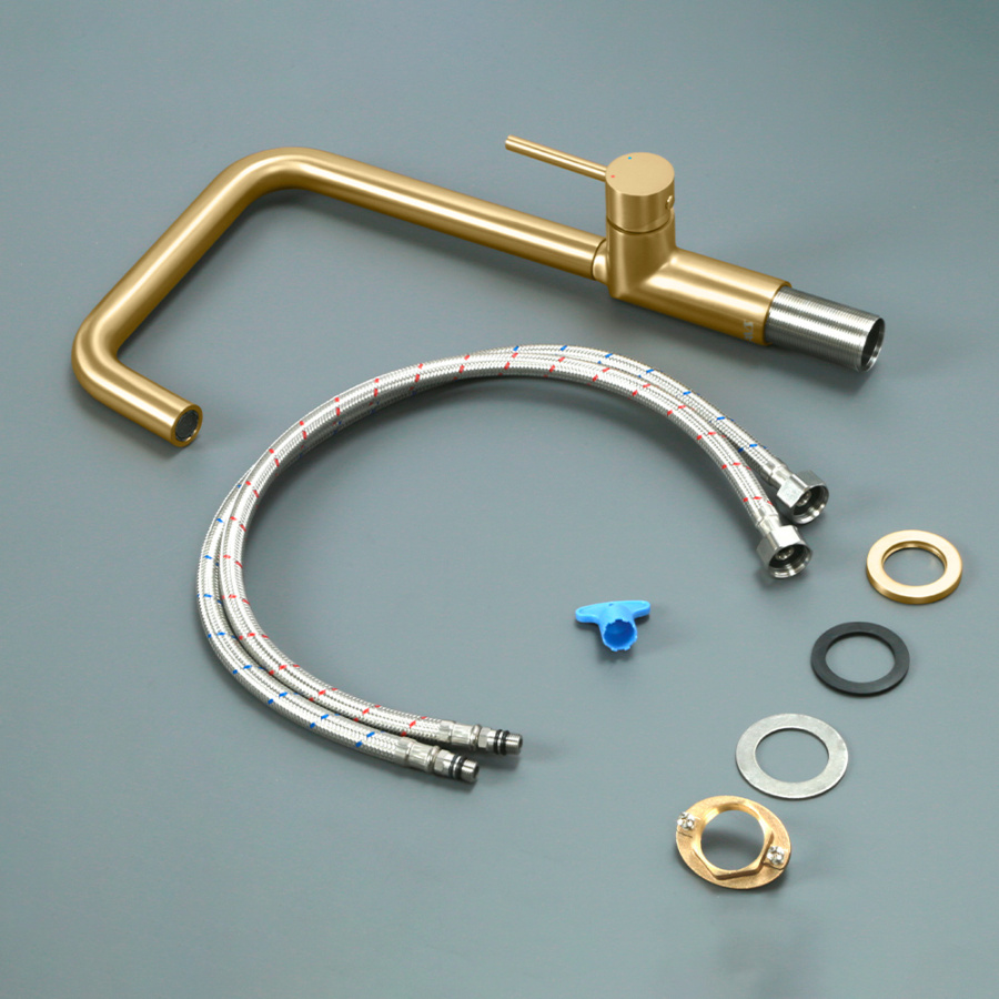 Смеситель для кухни AVS брашированное золото