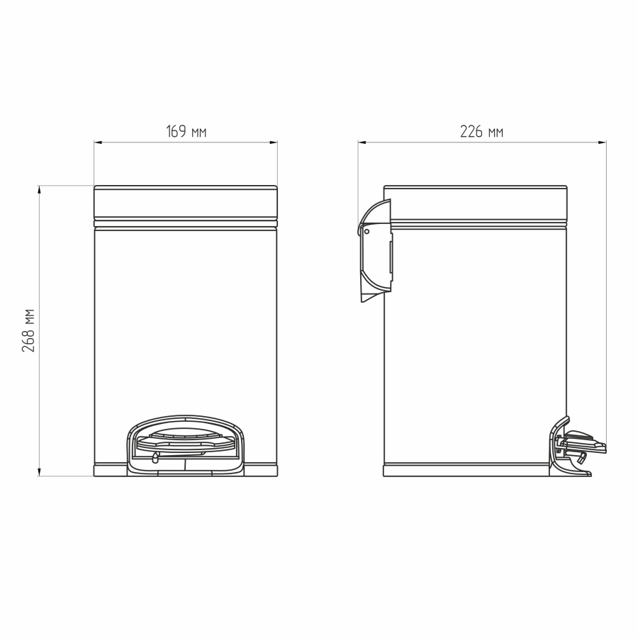 Ведро для мусора AVS Универсал 827-030-BG 3 л, брашированное золото