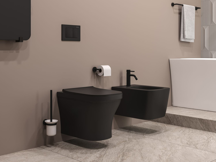 Клавиша смыва инсталяции для унитаза пневматическая черный матовый Liberty Allen Brau 9.20002.31