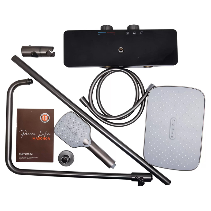 Душевая стойка Maxonor Pure Life Pleasure PL2486-9 оружейная сталь Душевая стойка Maxonor Pure Life Pleasure PL2486-9 оружейная сталь