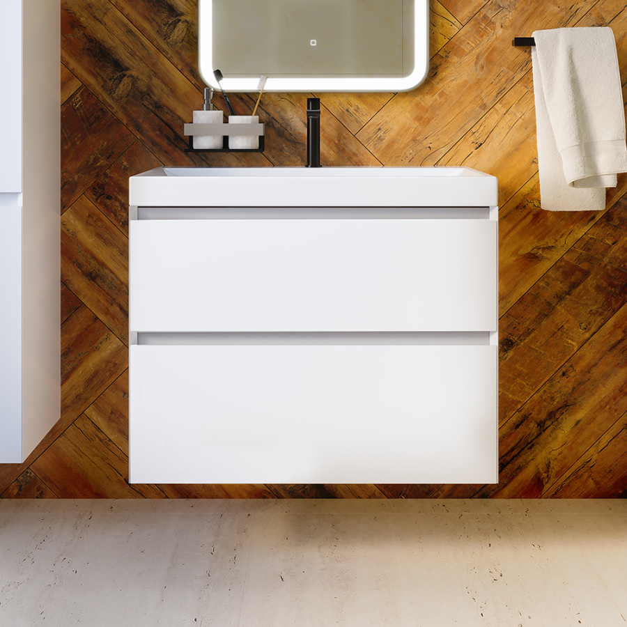 Тумба с раковиной AVS Гармония 80 белая (раковина 02 белая глянцевая) Тумба с раковиной AVS Гармония 80 белая (раковина 02 белая глянцевая)
