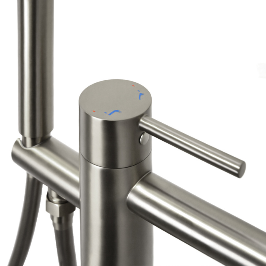 Смеситель для ванны с душем AVS Slimmer напольный, оружейная сталь Смеситель для ванны с душем AVS Slimmer напольный, оружейная сталь