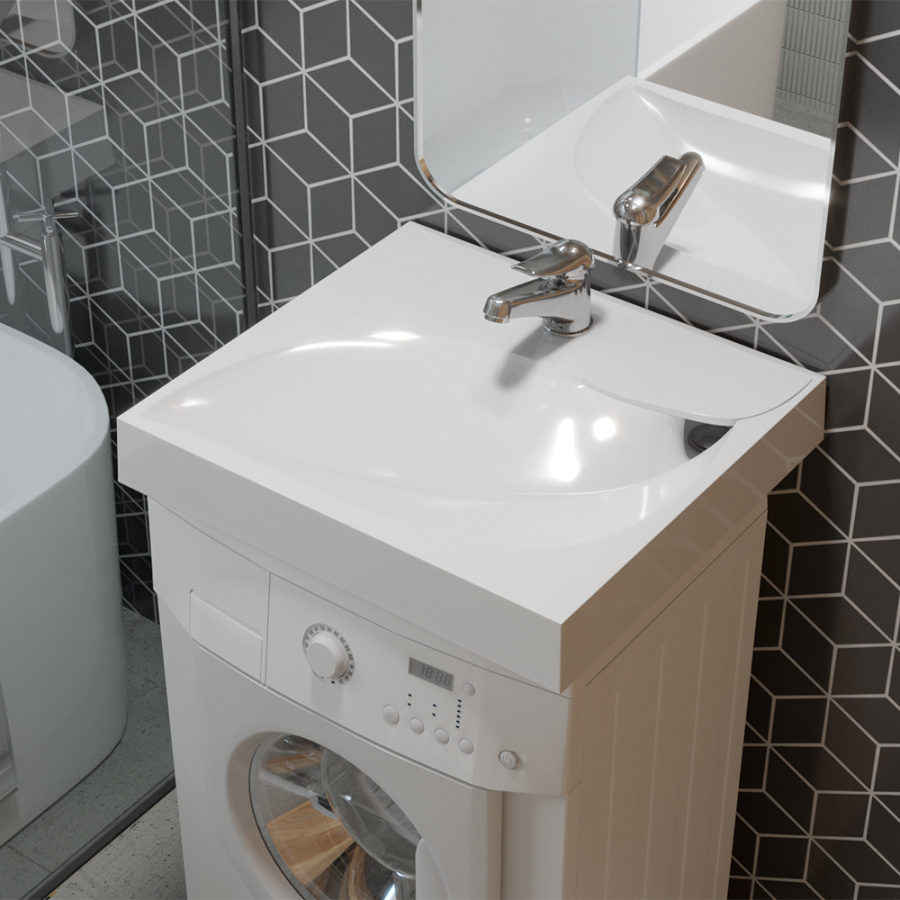 Раковина Madera List 4627173210546 60x54,5 белая с кронштейнами Раковина Madera List 4627173210546 60x54,5 белая с кронштейнами