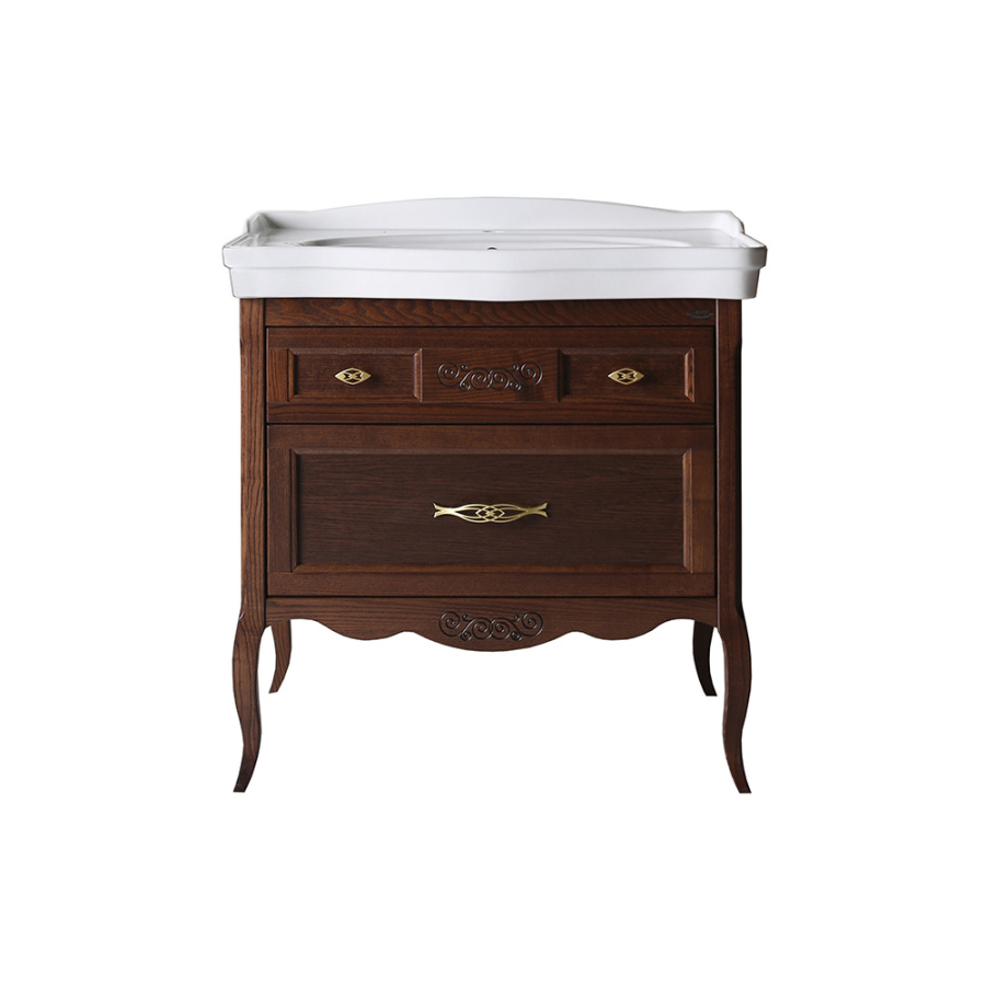 Тумба с раковиной ASB Wood Line Модерн 85 антикварный орех