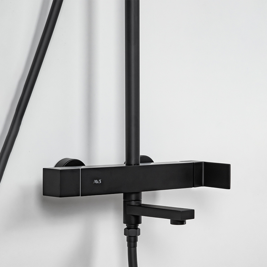 Душевая стойка AVS Cube 811-222-MB черный матовый Душевая стойка AVS Cube 811-222-MB черный матовый