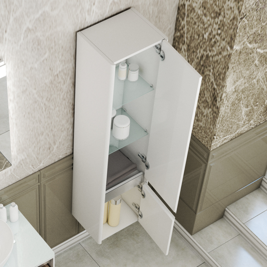 Тумба 700 2ящ + Пенал Белый мат Hanna DIBORG