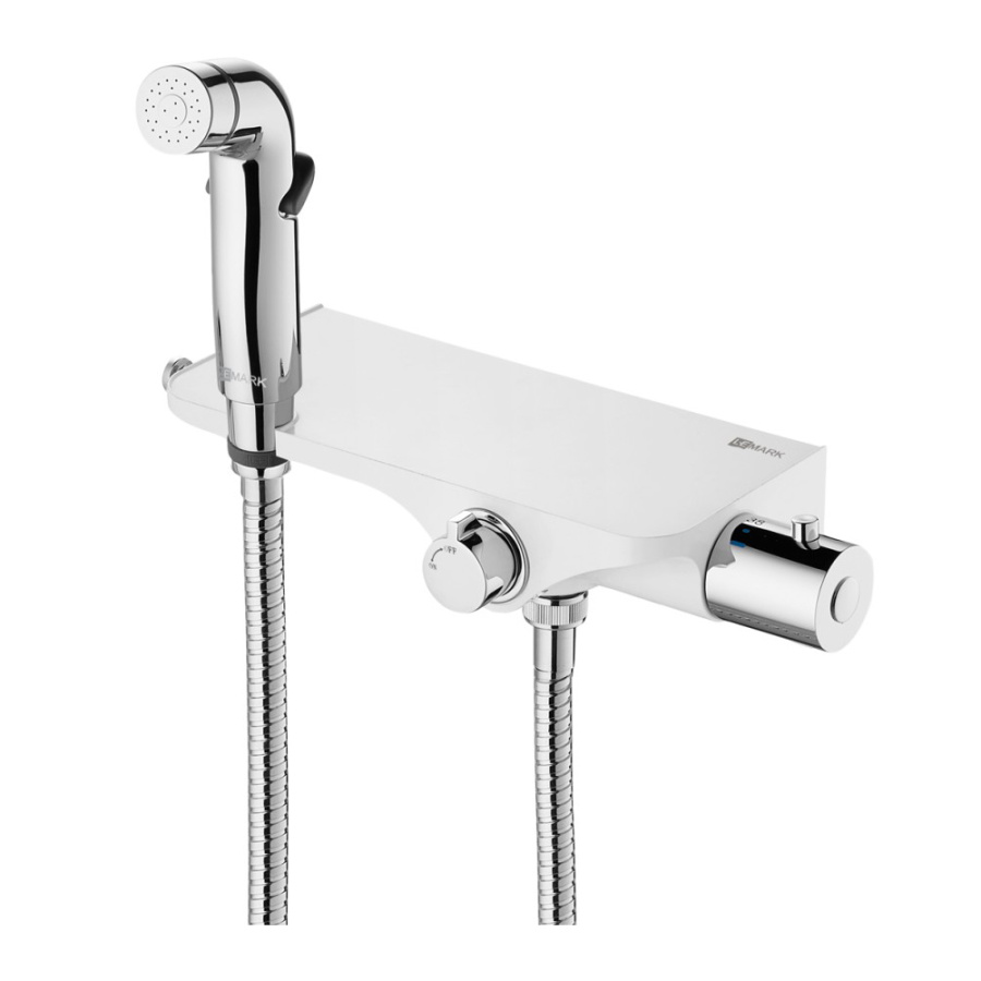 Гигиенический душ со смесителем Lemark Comfort LM7169CW хром/белый Гигиенический душ со смесителем Lemark Comfort LM7169CW хром/белый
